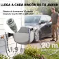 Carrete de Manguera Retráctil 20+1,9 m con Boquilla de 2 Modos Bloqueo Automático y Retracción Controlada Soporte Gris