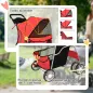 Carrito para Perros Pequeños con Cesta de Almacenaje Portavasos Ruedas y Cojín Lavable 77x44x102 cm Rojo