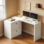 Escritorio Reversible en Forma de L con 2 Cajones Archivadores Diseño Moderno para Espacios Pequeños Oficina Blanco