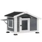 Caseta para Perros Exterior de Madera Casa para Perros Medianos con Techo Asfático Suelo Extraíble 98x76x69,5 cm Gris