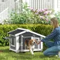 Caseta para Perros Exterior de Madera Casa para Perros Medianos con Techo Asfático Suelo Extraíble 98x76x69,5 cm Gris