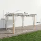 Carpa para Jardín con Techo Doble Cenador con Paredes de Malla UPF50+ para Exterior Terraza 360x300x275 cm Crema y Teca