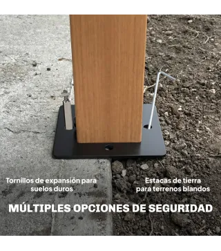 Carpa para Jardín con Techo Doble Cenador con Paredes de Malla UPF50+ para Exterior Terraza 360x300x275 cm Crema y Teca