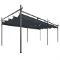 Pérgola de Jardín 6x3 m Gazebo con Techo Retráctil de Poliéster Resistente a los Rayos UV Gris Oscuro