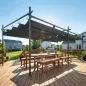 Pérgola de Jardín 6x3 m Gazebo con Techo Retráctil de Poliéster Resistente a los Rayos UV Gris Oscuro