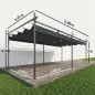 Pérgola de Jardín 6x3 m Gazebo con Techo Retráctil de Poliéster Resistente a los Rayos UV Gris Oscuro