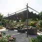 Pérgola de Jardín 6x3 m Gazebo con Techo Retráctil de Poliéster Resistente a los Rayos UV Gris Oscuro