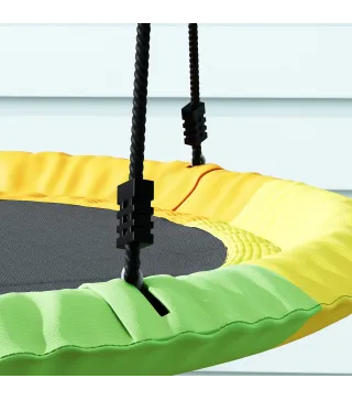 Columpio Nido Infantil Ø120 cm Altura Ajustable Columpio Redondo para Niños para Árbol Carga 300 kg Multicolor