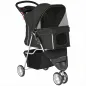 Carrito para Perros Pequeños con Cesta de Almacenaje Ventanas de Malla y Cinturón de Seguridad 77x44x102 cm Negro