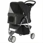 Carrito para Perros Pequeños con Cesta de Almacenaje Ventanas de Malla y Cinturón de Seguridad 77x44x102 cm Negro