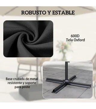 Base para Sombrilla con Funda Bolsas de Arena Pie para Sombrilla Postes Ø48 mm Rellenable Arena 80kg Arena Húmeda 90 kg