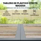 Conjunto de Mesa y Sillas Jardín con Mesa de Plástico PSPC y 6 Sillas Apilables Transpirables para Terraza Patio Gris