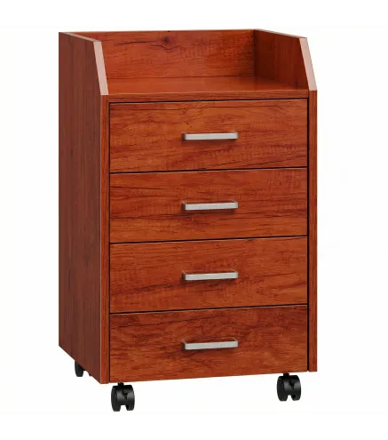 Cajonera de Escritorio con Ruedas Cajonera de Oficina con 4 Cajones Archivador Móvil para Estudio 40x36x65 cm Marrón