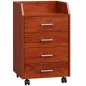 Cajonera de Escritorio con Ruedas Cajonera de Oficina con 4 Cajones Archivador Móvil para Estudio 40x36x65 cm Marrón