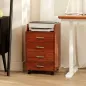 Cajonera de Escritorio con Ruedas Cajonera de Oficina con 4 Cajones Archivador Móvil para Estudio 40x36x65 cm Marrón
