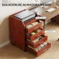 Cajonera de Escritorio con Ruedas Cajonera de Oficina con 4 Cajones Archivador Móvil para Estudio 40x36x65 cm Marrón