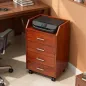 Cajonera de Escritorio con Ruedas Cajonera de Oficina con 4 Cajones Archivador Móvil para Estudio 40x36x65 cm Marrón