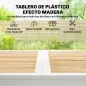 Conjunto de Mesa y Sillas Jardín con Mesa de Plástico PSPC y 6 Sillas Apilables Transpirables para Terraza Patio Blanco