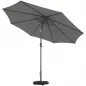 Sombrilla Terraza Exterior 3x3m con Base Bolsa de Arena Manivela Inclinación Costillas Retráctiles Gris Oscuro