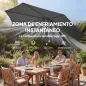 Sombrilla Terraza Exterior 3x3m con Base Bolsa de Arena Manivela Inclinación Costillas Retráctiles Gris Oscuro