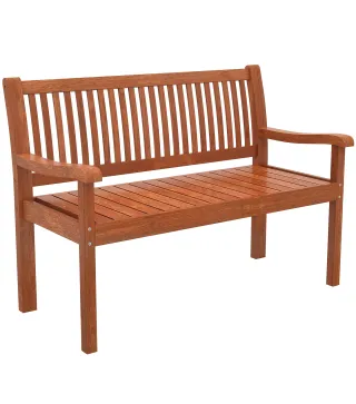 Banco de Jardín Madera Banco de Exterior 2 Plazas con Funda Impermeable Respaldo Ergonómico 125x62x90 cm Marrón Claro