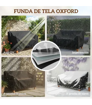 Banco de Jardín Madera Banco de Exterior 2 Plazas con Funda Impermeable Respaldo Ergonómico 125x62x90 cm Marrón Claro