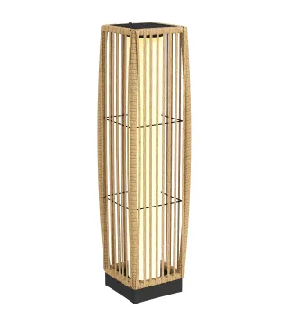 Linterna de Jardín de Ratán Farola Solar Exterior con Luces LED Encendido y Apagado Automático Impermeable IP44 Arena