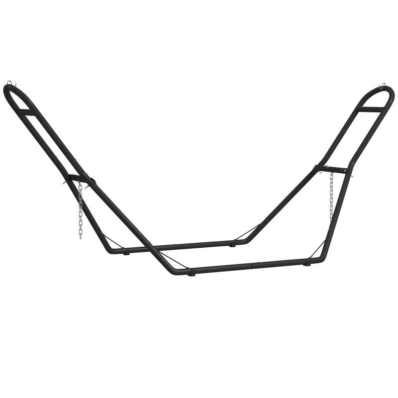 Soporte para Hamaca Largo 278 cm Cadena Ajustable con Estructura de Acero para Hamacas de 2,75-4 m Carga 150 kg Negro