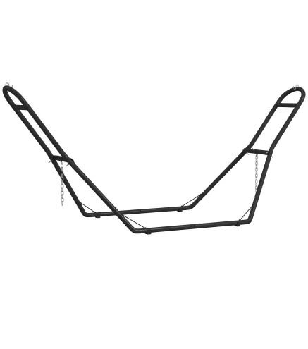 Soporte para Hamaca Largo 278 cm Cadena Ajustable con Estructura de Acero para Hamacas de 2,75-4 m Carga 150 kg Negro