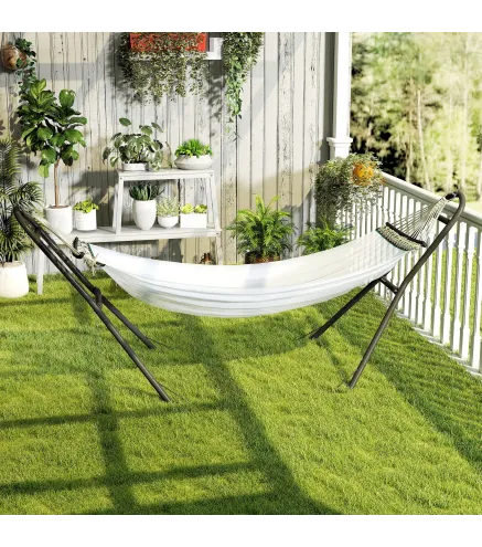 Soporte para Hamaca Largo 278 cm Cadena Ajustable con Estructura de Acero para Hamacas de 2,75-4 m Carga 150 kg Negro