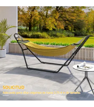 Soporte para Hamaca Largo 278 cm Cadena Ajustable con Estructura de Acero para Hamacas de 2,75-4 m Carga 150 kg Negro