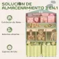 Estantería Infantil para Juguetes con Cajones de Tela Estantes Abiertos Diseño de Ositos Organizador de Juguetes Verde