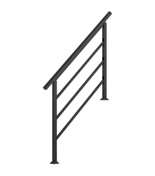 Barandilla de Escalera 131 cm Pasamanos para Escalera con Kit de Instalación Ángulo Ajustable para 1-4 Escalones Negro