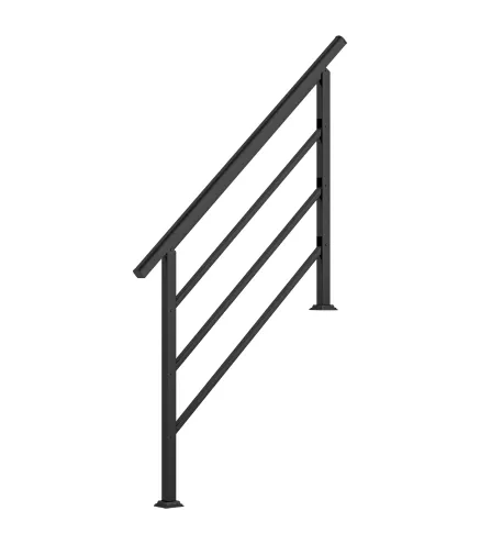 Barandilla de Escalera 131 cm Pasamanos para Escalera con Kit de Instalación Ángulo Ajustable para 1-4 Escalones Negro