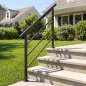 Barandilla de Escalera 131 cm Pasamanos para Escalera con Kit de Instalación Ángulo Ajustable para 1-4 Escalones Negro