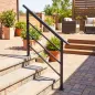 Barandilla de Escalera 131 cm Pasamanos para Escalera con Kit de Instalación Ángulo Ajustable para 1-4 Escalones Negro