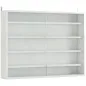 Vitrina de Pared de Madera con Estantes Ajustables y 2 Puertas Correderas de Cristal 80x9,5x60 cm Blanco