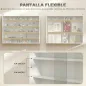 Vitrina de Pared de Madera con Estantes Ajustables y 2 Puertas Correderas de Cristal 80x9,5x60 cm Blanco
