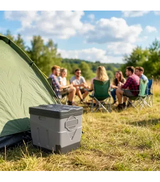 Inodoro Portátil WC Portátil de PP con 12 Paquetes de Agente Solidificante y 12 Bolsas Carga 100kg Exterior Gris Oscuro