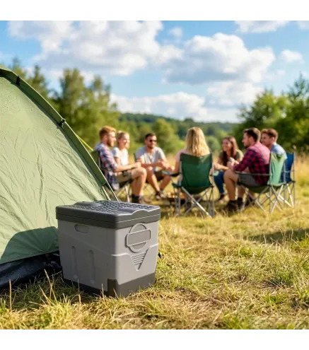 Inodoro Portátil WC Portátil de PP con 12 Paquetes de Agente Solidificante y 12 Bolsas Carga 100kg Exterior Gris Oscuro