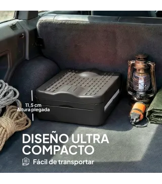 Inodoro Portátil WC Portátil de PP con 12 Paquetes de Agente Solidificante y 12 Bolsas Carga 100kg Exterior Gris Oscuro