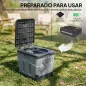 Inodoro Portátil WC Portátil de PP con 12 Paquetes de Agente Solidificante y 12 Bolsas Carga 100kg Exterior Gris Oscuro