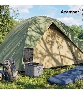 Inodoro Portátil WC Portátil de PP con 12 Paquetes de Agente Solidificante y 12 Bolsas Carga 100kg Exterior Gris Oscuro