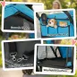 Carrito para Perros Plegable con 3 Ruedas Ventanas de Malla Cojín Lavable Todo Terreno Carga 20 kg 92x63x95 cm Azul