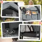 Carrito para Perros Plegable con 3 Ruedas Ventanas de Malla Cojín Lavable Todo Terreno Carga 20 kg 92x63x95 cm Gris