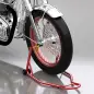 Caballete Elevador Universal tipo Soporte Delantero de Moto Portátil y Móvil de Acero con Ruedas para Reparar y Aparcar Color Ro
