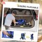 Carrito para Perros Pequeños con Toldo Ajustable Cesta de Almacenaje Portavasos y 2 Ruedas Universales 75x45x97 cm Azul