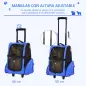 Transportín 2 en 1 para Mascotas Mochila o Carrito de Viaje para Perro y Gato con 2 Ruedas con Asa retráctil de Aluminio y Bolsi