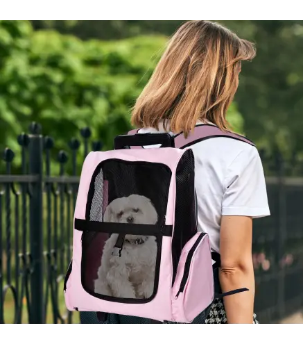 Transportín 2 en 1 para Mascotas Mochila o Carrito de Viaje para Perro y Gato con 2 Ruedas con Asa retráctil de Aluminio y Bolsi