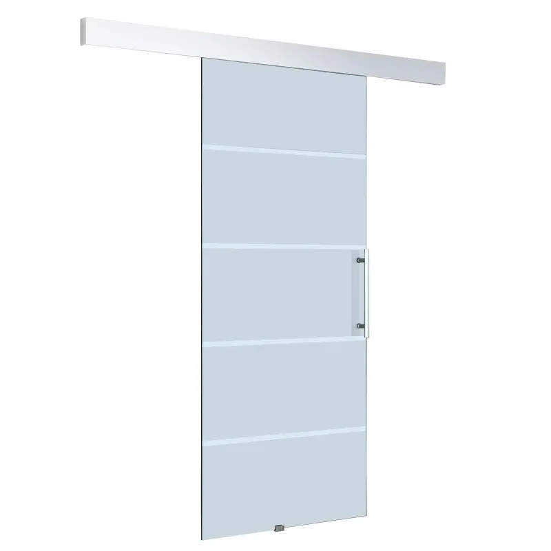 Puerta Corredera de Cristal 102,5x205 cm Puerta Corrediza Deslizante con Riel de Cristal de Seguridad Translúcido Puerta Corredera de Cristal 102,5x205 cm Puerta Corrediza Deslizante con Riel de Cristal de Seguridad Translúcido